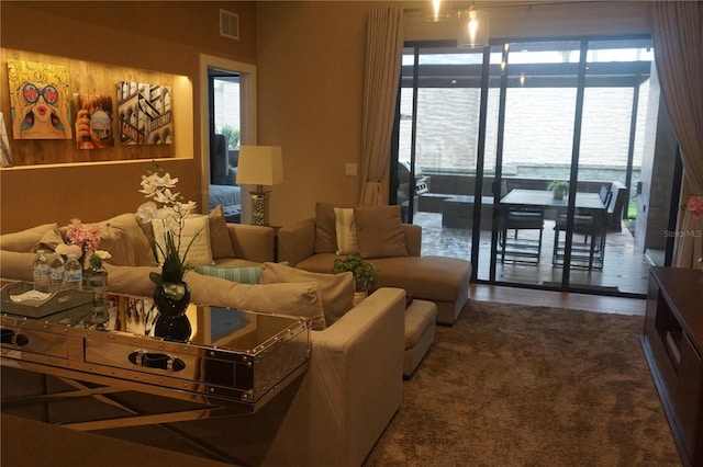 living room with visible vents