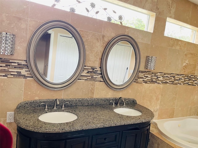 702 Palenci Ct, Winter Springs, FL 32708 - full bathroom featuring tile walls and a sink