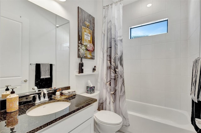 15865 Key Biscayne Ln, Loxahatchee, FL 33470 - bathroom with shower / bathtub combination with curtain, vanity, and toilet