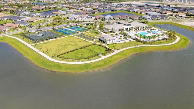 15865 Key Biscayne Ln, Loxahatchee, FL 33470 - aerial view of residential area with a large body of water and a pool area