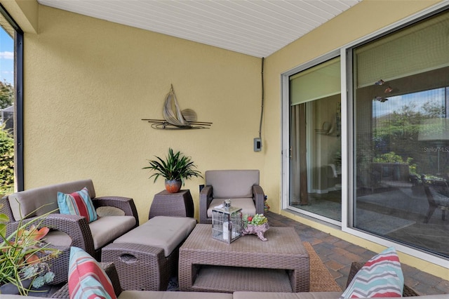 exterior space featuring outdoor lounge area
