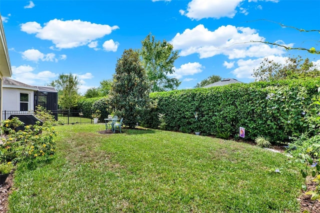 view of yard with fence