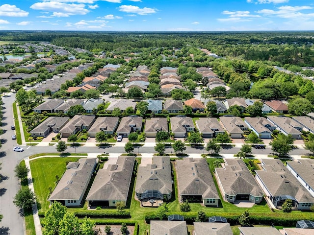 drone / aerial view with a residential view