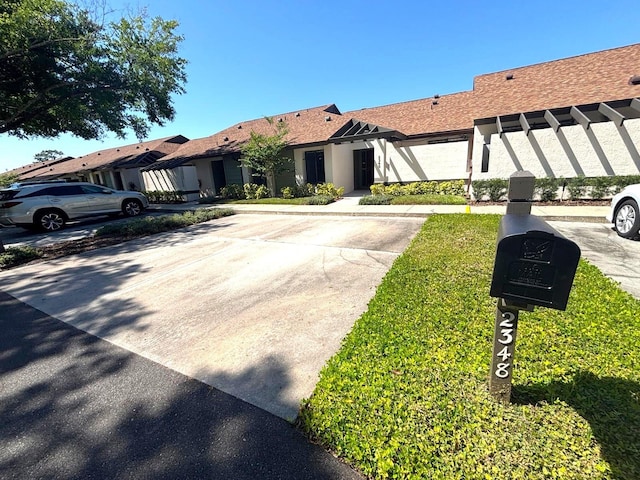 view of front of home with stucco siding