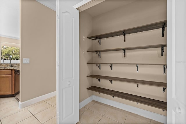 storage area with a sink