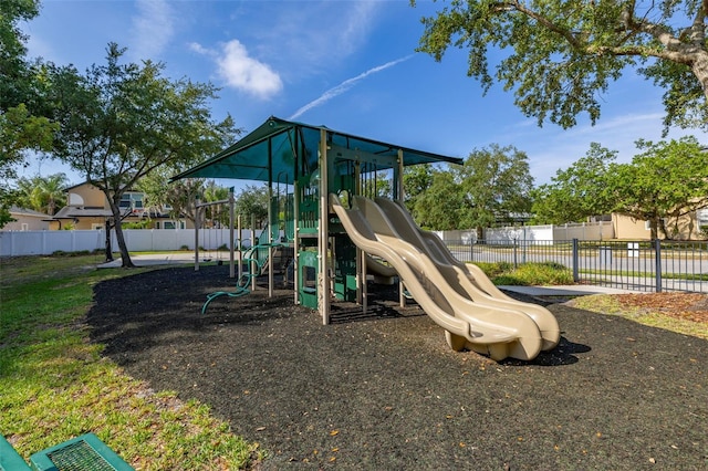 community playground with fence