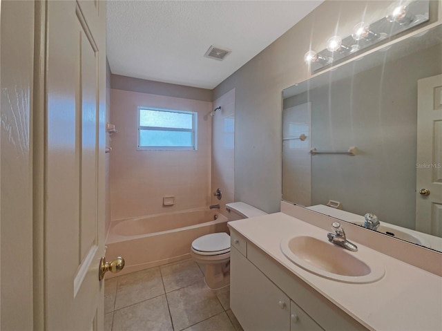 198 Bren Mar Ln, Palm Coast, FL 32137 - full bath featuring shower / washtub combination, vanity, tile patterned flooring, visible vents, and toilet
