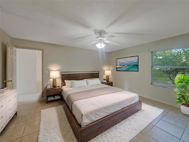 198 Bren Mar Ln, Palm Coast, FL 32137 - bedroom featuring a ceiling fan and light tile patterned flooring