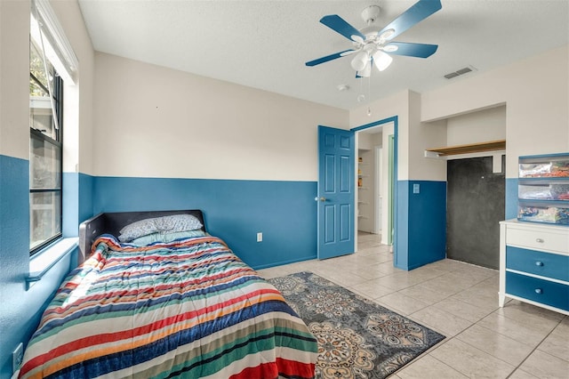 3205 Clewiston St, Deltona, FL 32738 - bedroom with a ceiling fan, tile patterned flooring, and visible vents