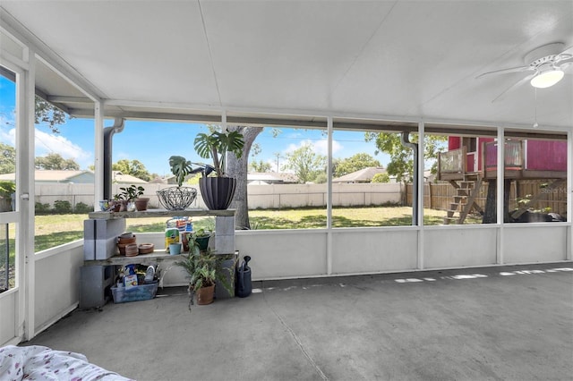 3205 Clewiston St, Deltona, FL 32738 - sunroom with a ceiling fan