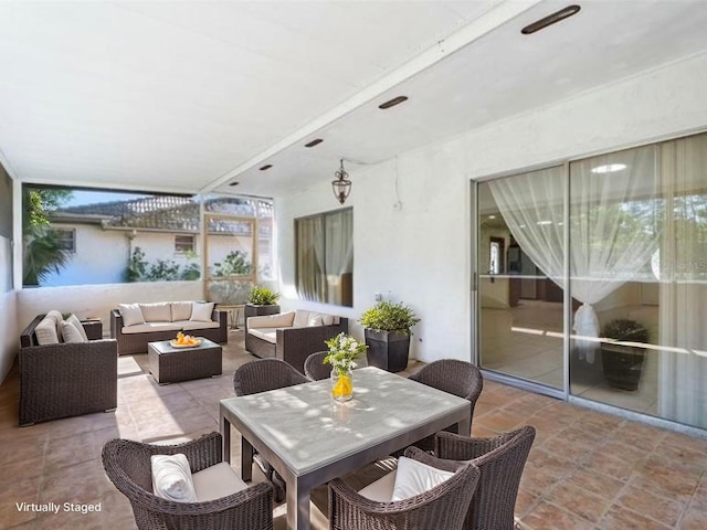 view of patio with outdoor lounge area