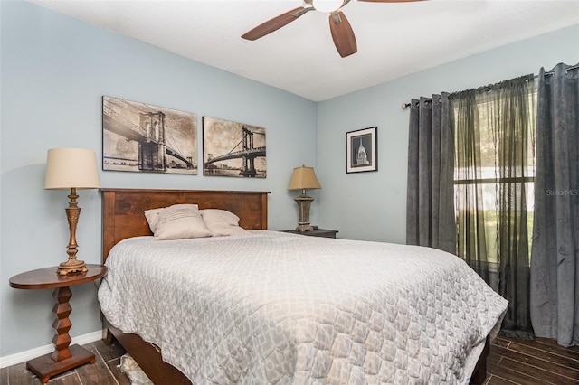 11506 Clair Pl, Clermont, FL 34711 - bedroom featuring baseboards, wood finished floors, and a ceiling fan