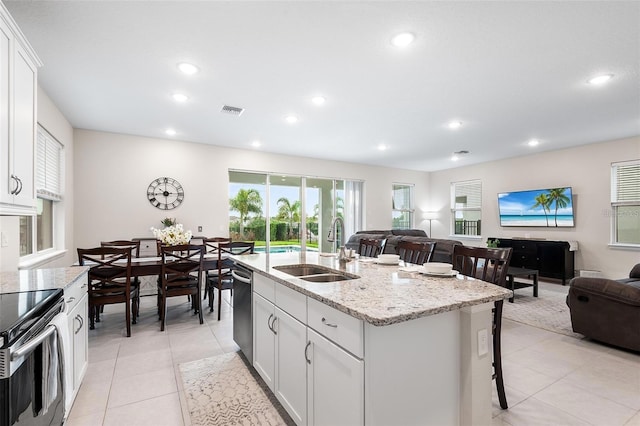 416 Southfield St, Kissimmee, FL 34747 - kitchen with recessed lighting, open floor plan, visible vents, appliances with stainless steel finishes, and a sink