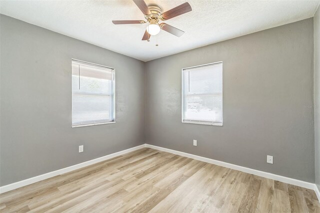 1234 Parker Ave, Deltona, FL 32725 - empty room featuring a ceiling fan, light wood finished floors, and baseboards
