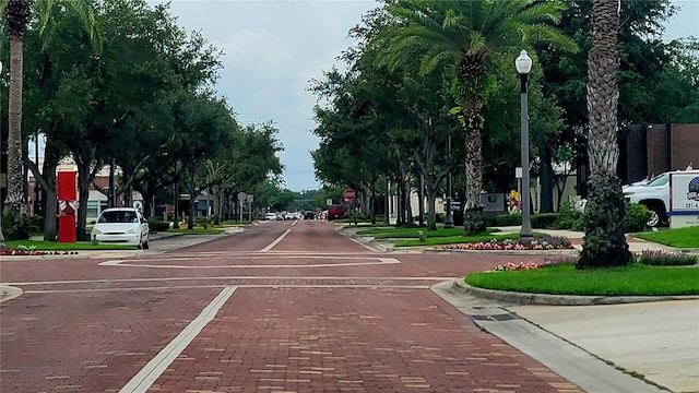900 S Maple Ave, Sanford, FL 32771 - view of decorative street with curbs, street lights, and traffic signs