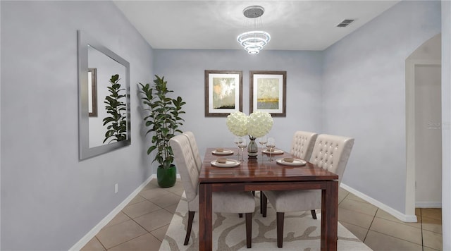2167 Velvet Leaf Dr, Ocoee, FL 34761 - dining room featuring light tile patterned floors, visible vents, and baseboards