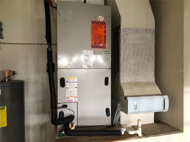 1805 San Luis Ln, The Villages, FL 32159 - utility room with heating unit and water heater