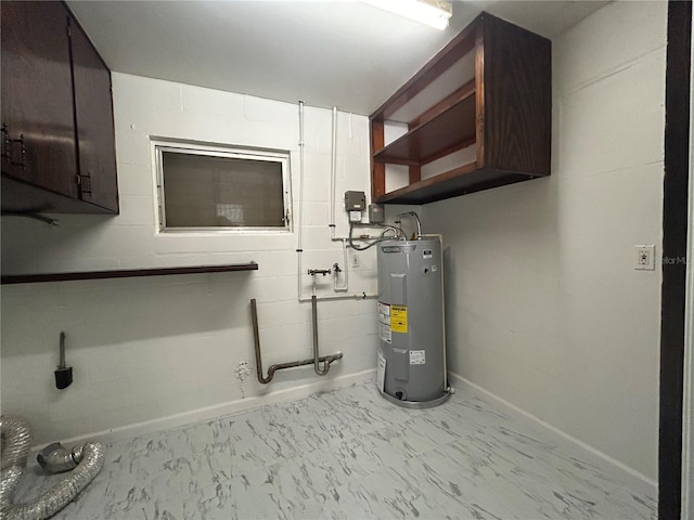 utility room with water heater