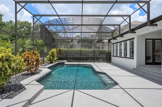 10849 Emerald Chase Dr, Orlando, FL 32836 - view of swimming pool with a patio area and glass enclosure