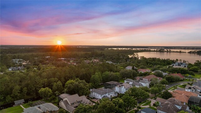 10849 Emerald Chase Dr, Orlando, FL 32836 - aerial view at dusk of a water view and a residential view