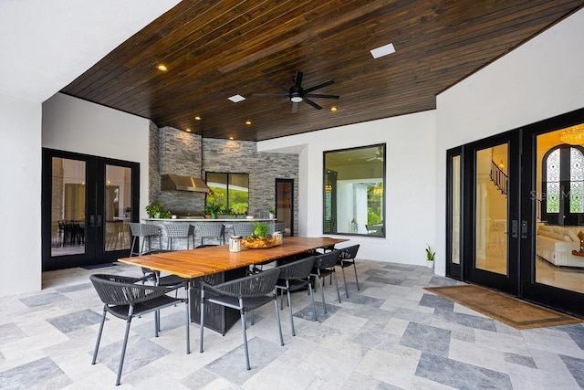 570 Manor Rd, Maitland, FL 32751 - view of patio with outdoor dining area, a ceiling fan, and french doors