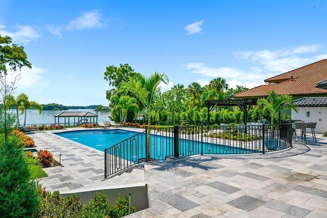570 Manor Rd, Maitland, FL 32751 - view of pool featuring a pergola, a fenced in pool, a gazebo, and a patio