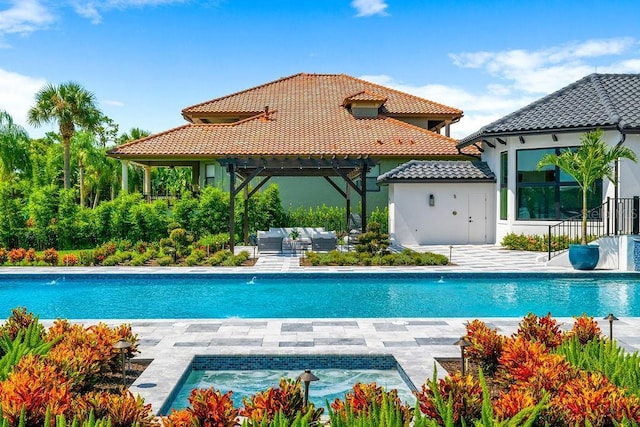 570 Manor Rd, Maitland, FL 32751 - pool with a pergola, a patio, and an outdoor living space