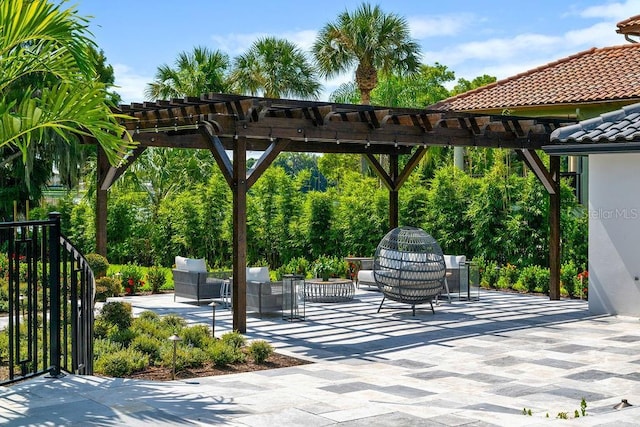 570 Manor Rd, Maitland, FL 32751 - view of property's community with a pergola, an outdoor living space, and a patio area