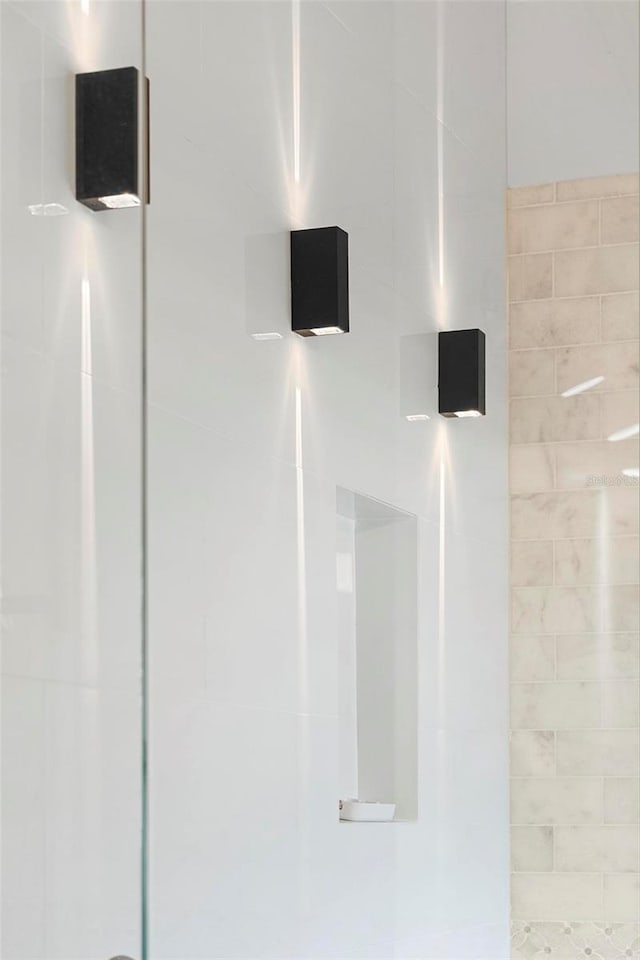 detailed view of a tile shower
