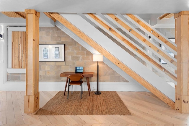 attic with stairs