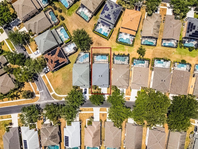 aerial view with a residential view
