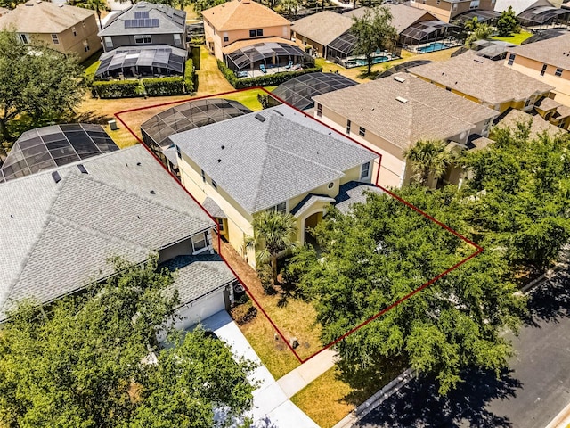 birds eye view of property featuring a residential view