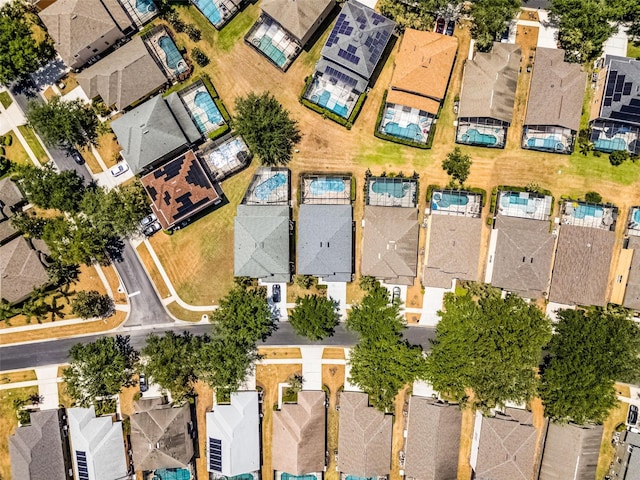 drone / aerial view with a residential view
