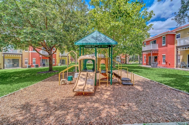 communal playground with a yard and central AC