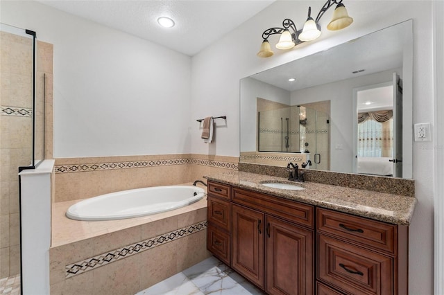 8625 Brixford St, Orlando, FL 32836 - full bath featuring a bath, recessed lighting, ensuite bath, vanity, and a stall shower