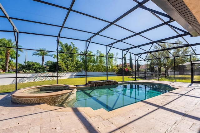 8625 Brixford St, Orlando, FL 32836 - view of swimming pool featuring fence, a patio, and a lanai