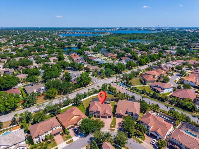 8625 Brixford St, Orlando, FL 32836 - bird's eye view with a water view and a residential view