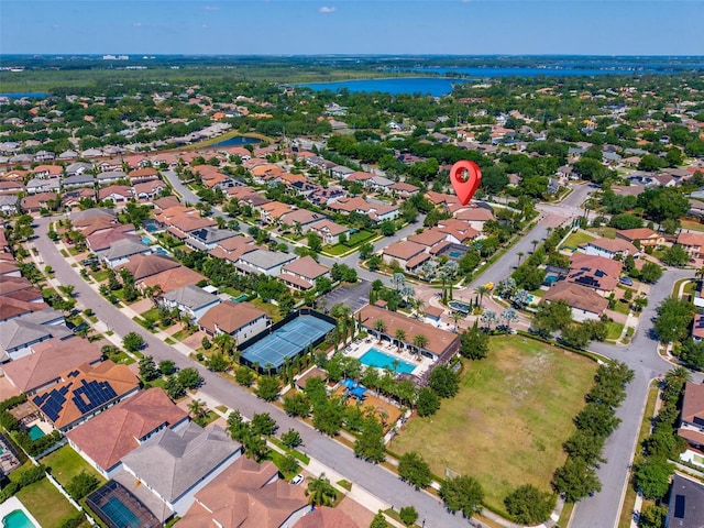 8625 Brixford St, Orlando, FL 32836 - drone / aerial view with a water view and a residential view