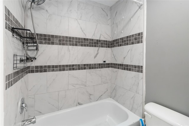 full bathroom with toilet and shower / bathtub combination