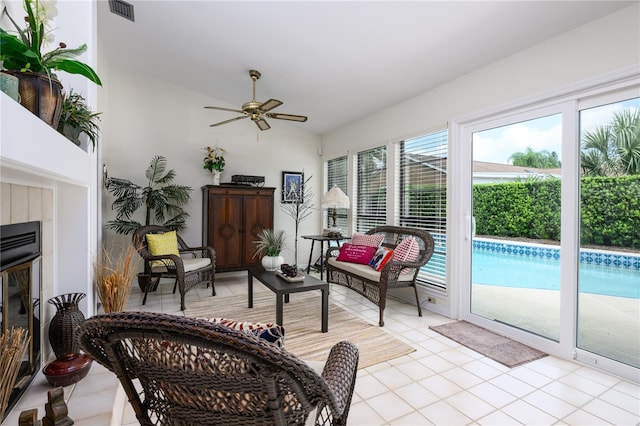 sunroom featuring visible vents