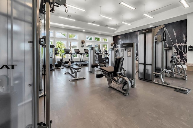 exercise room with visible vents