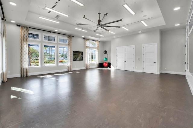interior space with visible vents, baseboards, and recessed lighting