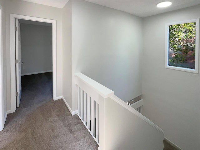 5126 Picadilly Circus Ct Unit 11, Orlando, FL 32839 - corridor with carpet floors, baseboards, and an upstairs landing