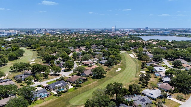 7655 Persian Ct, Orlando, FL 32819 - aerial view featuring a city view, golf course view, and a water view