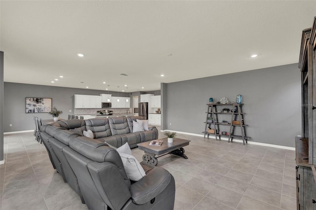 3259 Buoy Cir, Winter Garden, FL 34787 - living area with light tile patterned flooring, baseboards, and recessed lighting