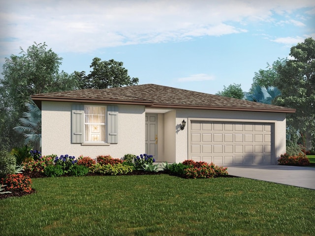 1752 Brekey Way, Zephyrhills, FL 33541 - ranch-style home with an attached garage, concrete driveway, and stucco siding