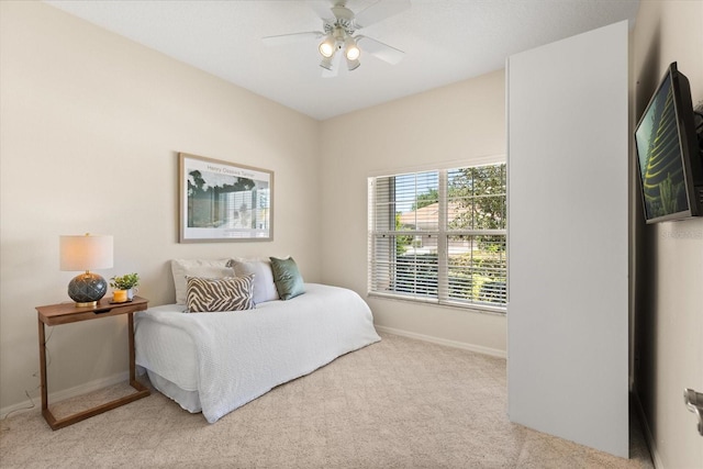 24104 Peekskill St, Leesburg, FL 34748 - bedroom with carpet, baseboards, and ceiling fan