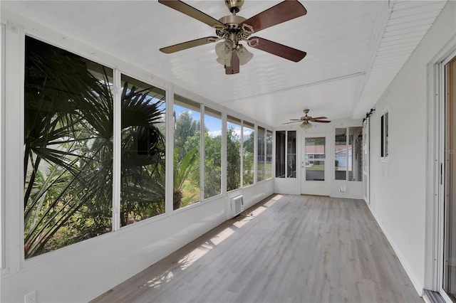 6366 SW 115th Street Rd, Ocala, FL 34476 - unfurnished sunroom with visible vents and a ceiling fan