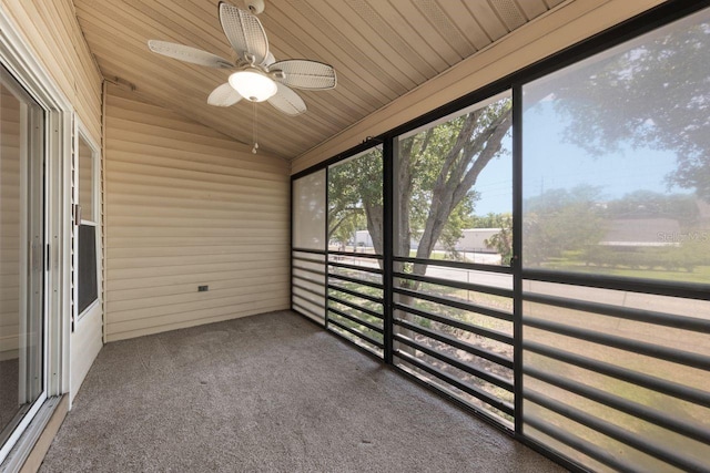 3004 Cottage Grove Ct Unit 1805, Orlando, FL 32822 - unfurnished sunroom featuring vaulted ceiling and ceiling fan