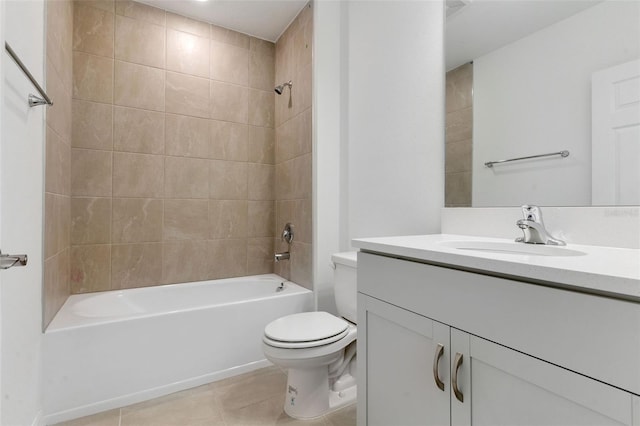 10008 Last Light Gln, Parrish, FL 34219 - bathroom featuring tile patterned flooring, shower / bath combination, toilet, and vanity